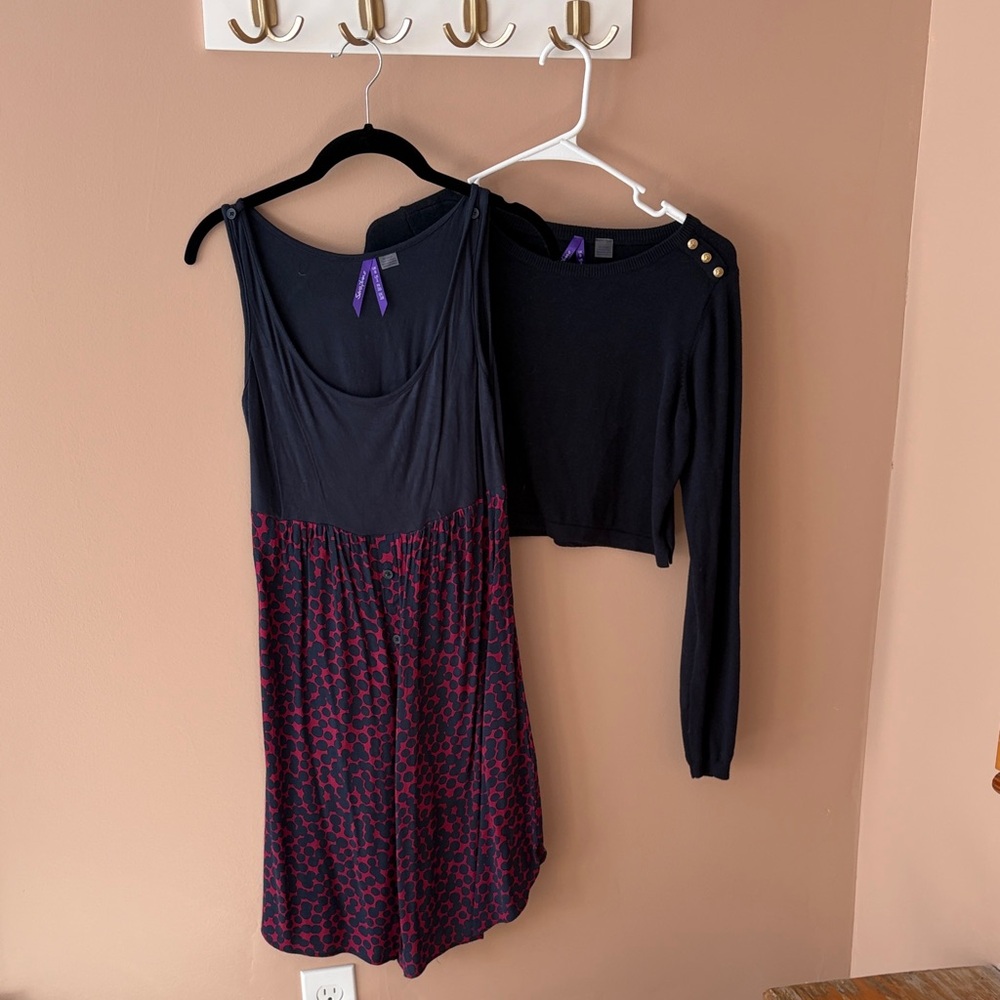 Black and Red Dress with Black Crop Top